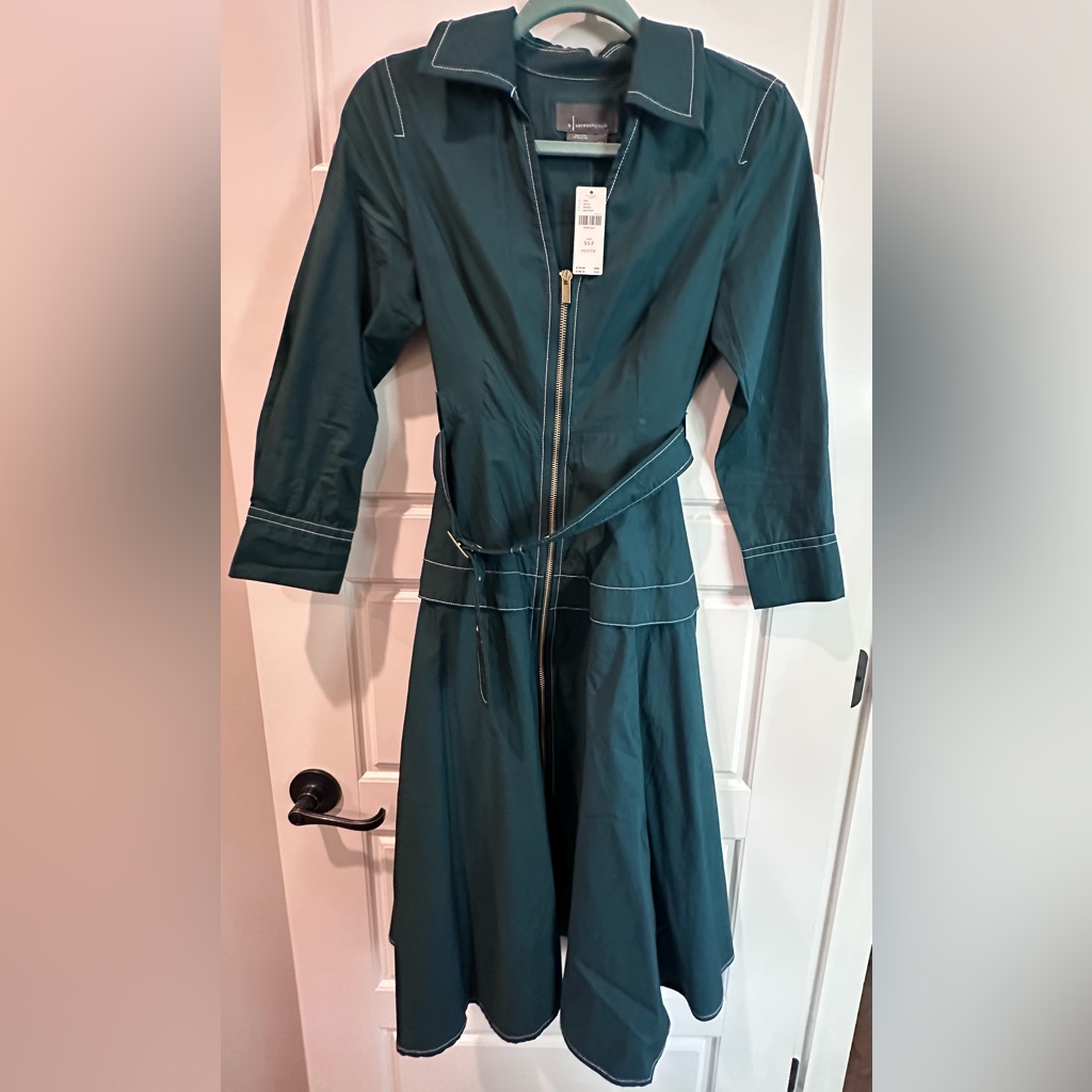 Anthropologie Teal Long Sleeve Dress Xs